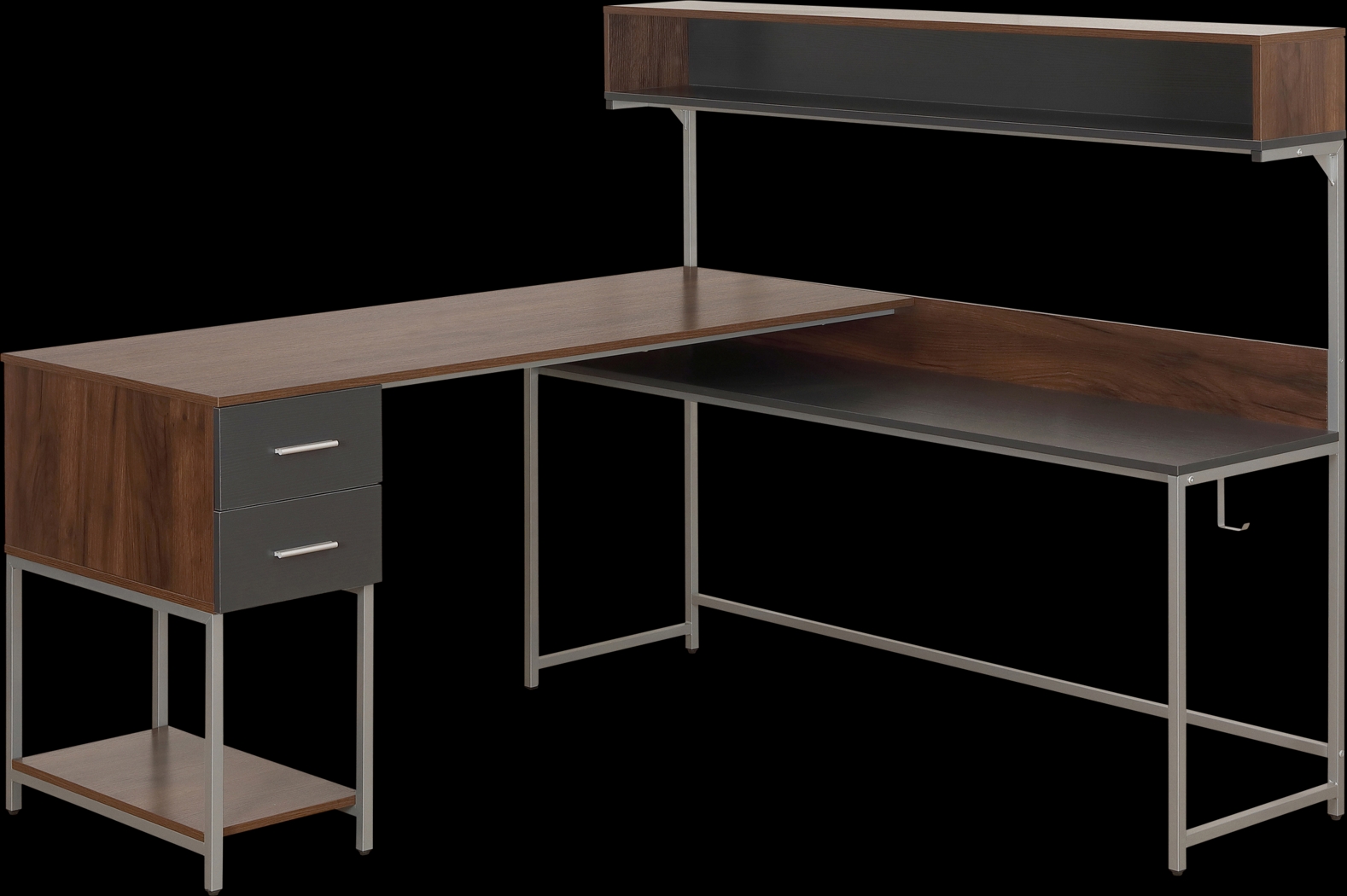 Lamlou Walnut L-Shaped Storage Desk - Thumbnail - Image 5