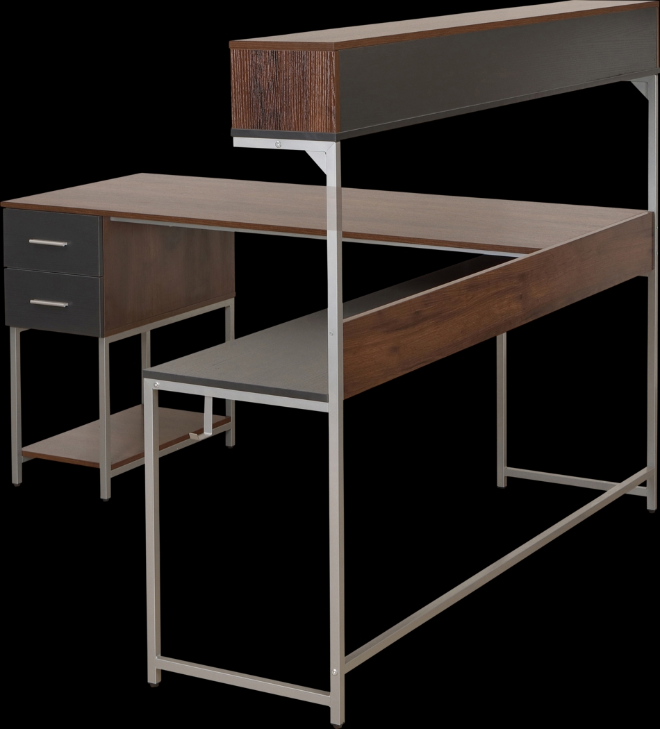 Lamlou Walnut L-Shaped Storage Desk - Thumbnail - Image 8