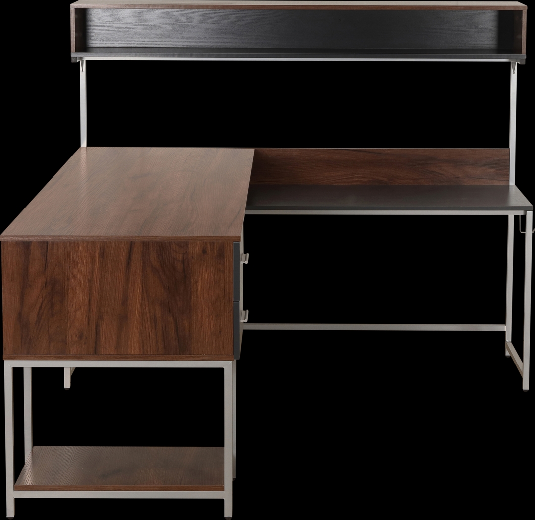 Lamlou Walnut L-Shaped Storage Desk - Thumbnail - Image 10