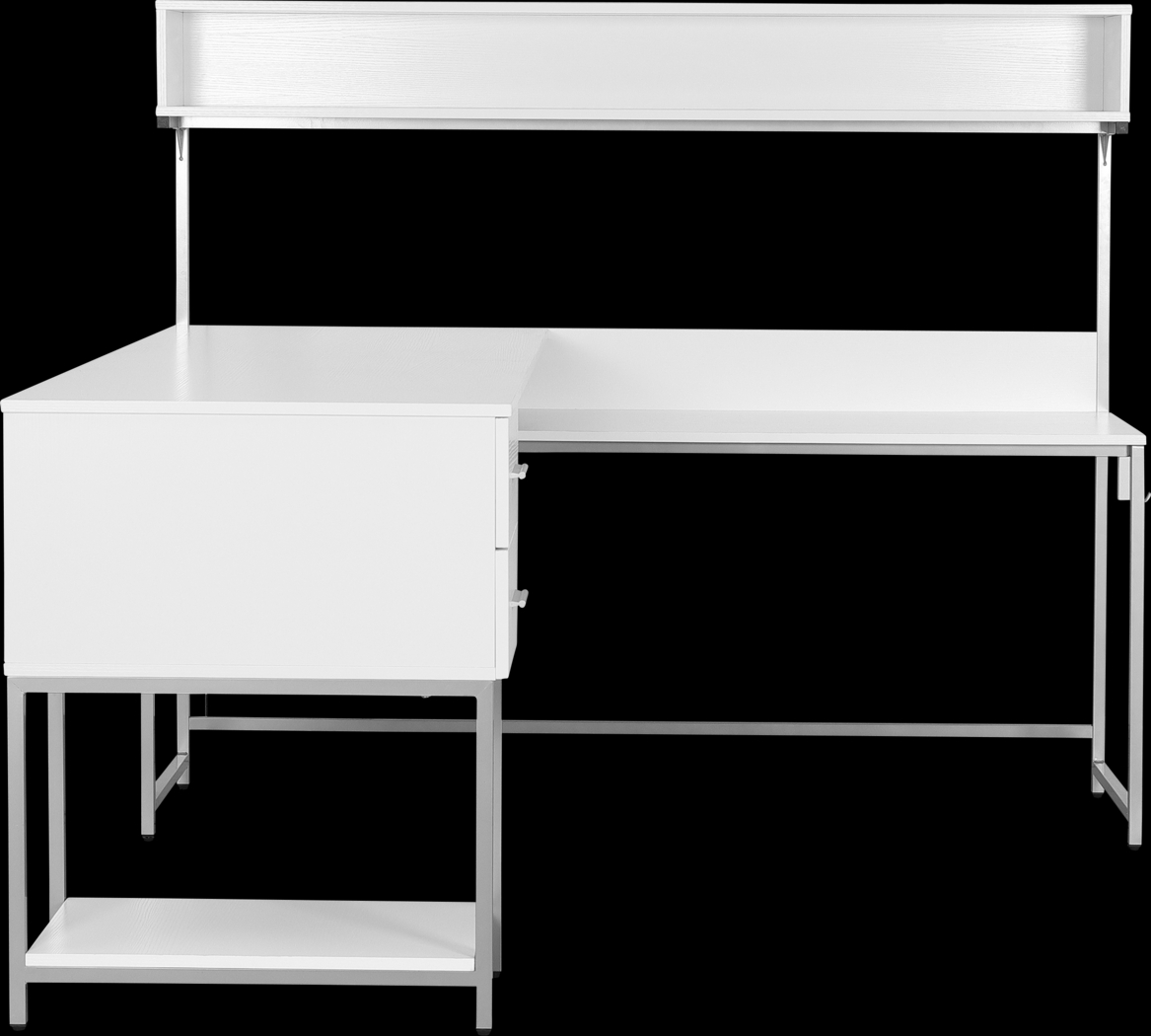 Lamlou White L-Shaped Storage Desk - Thumbnail - Image 11