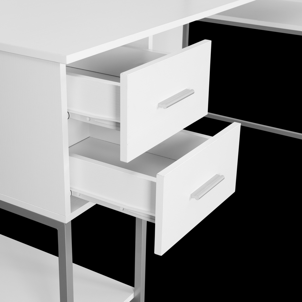 Lamlou White L-Shaped Storage Desk - Thumbnail - Image 12