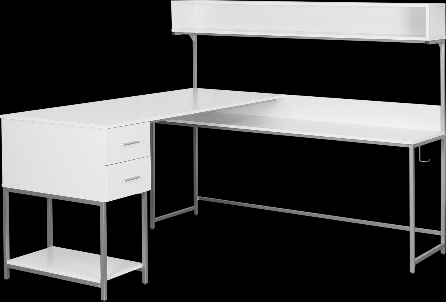 Lamlou White L-Shaped Storage Desk - Thumbnail - Image 5