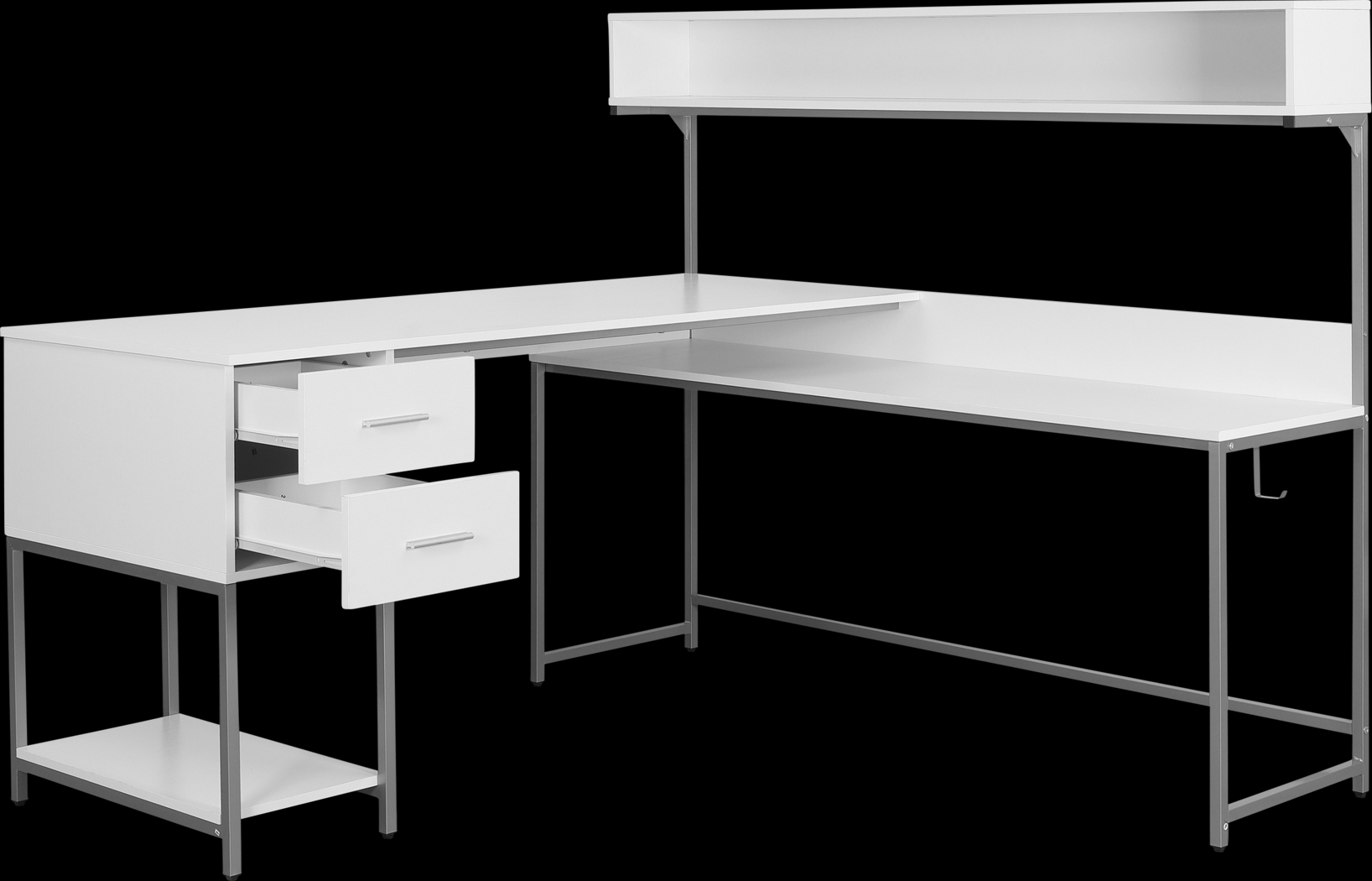 Lamlou White L-Shaped Storage Desk - Thumbnail - Image 6