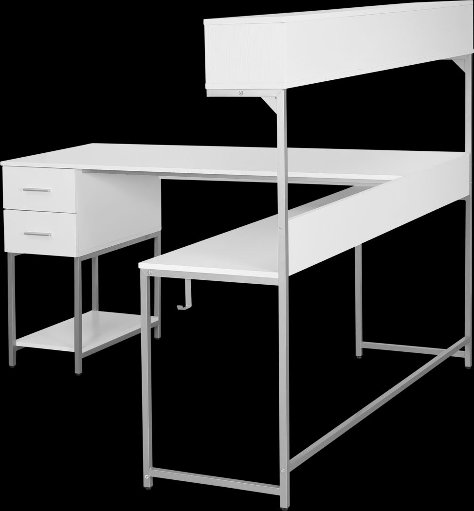 Lamlou White L-Shaped Storage Desk - Thumbnail - Image 9
