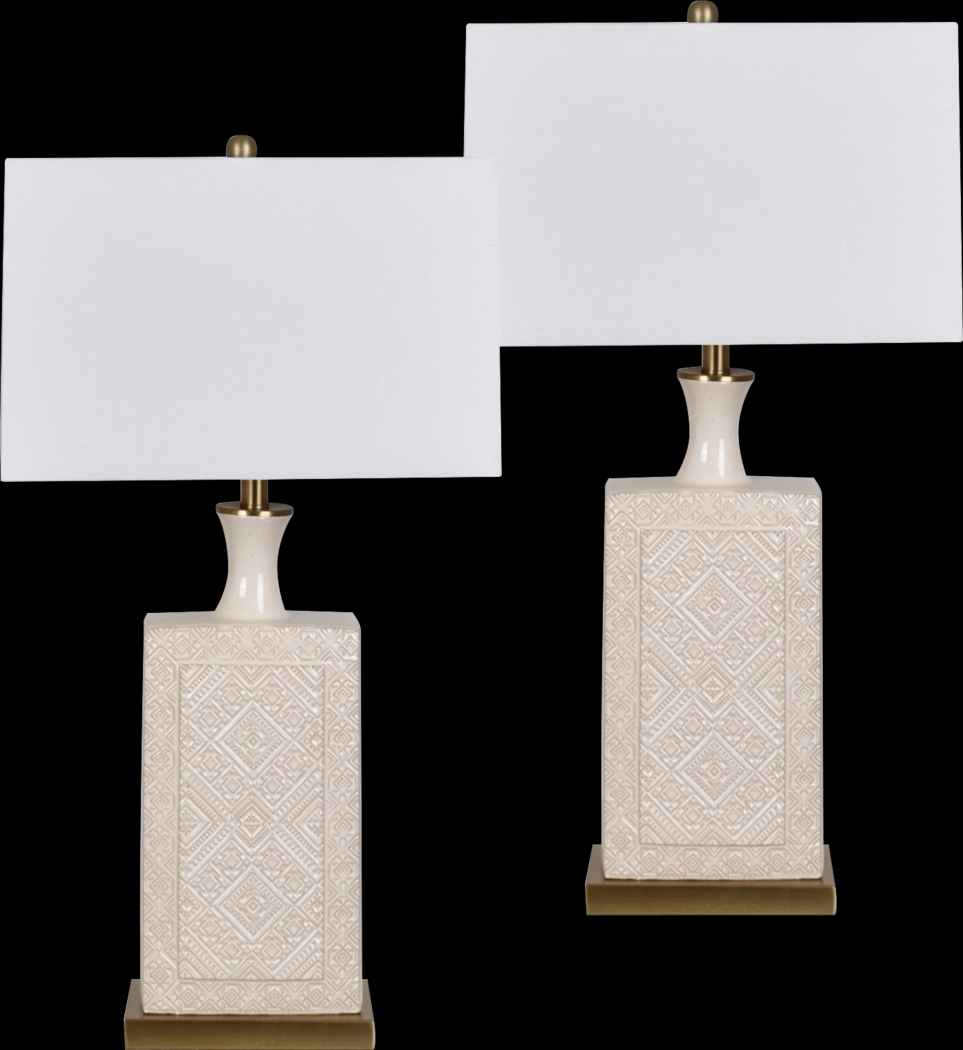 Lammermoor Beige Lamp, Set of 2 - Thumbnail - Image 1