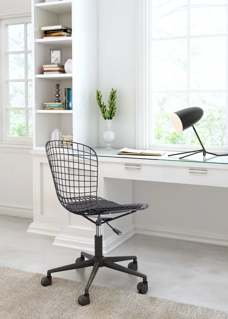 Lamoni Black Desk Chair - Thumbnail - Image 2