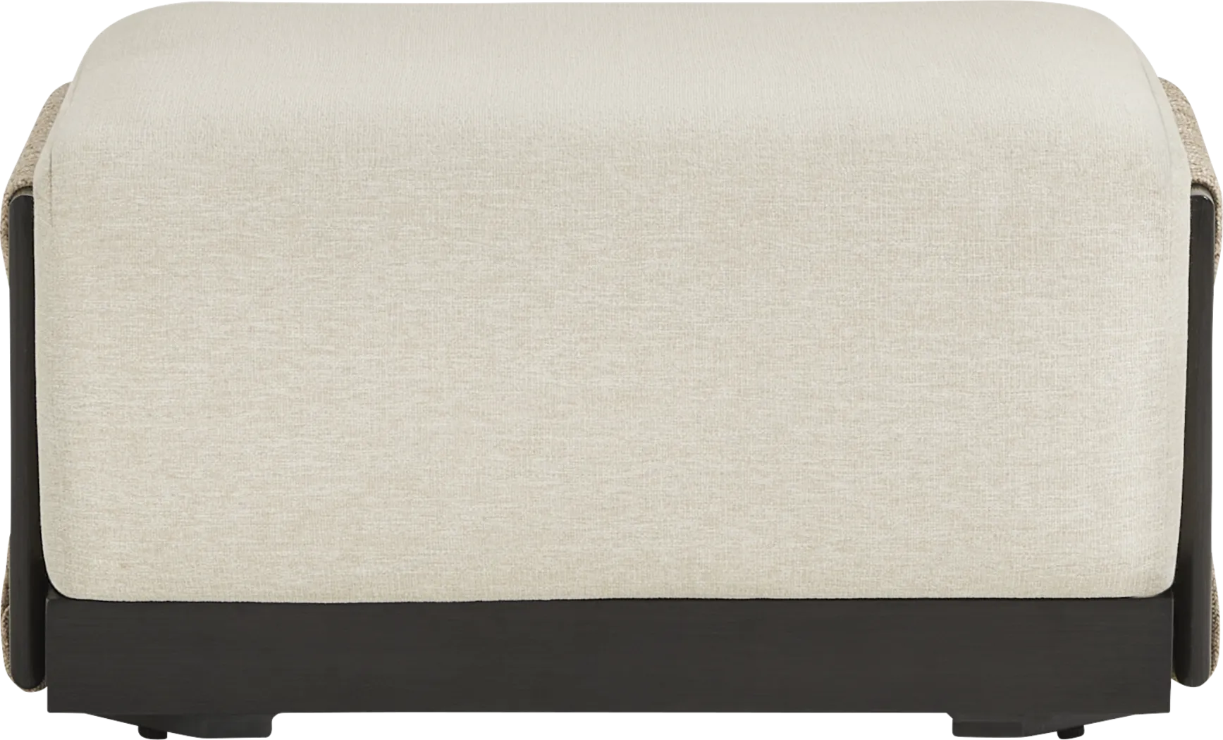 Lanai Black Outdoor Ottoman with Cream Cushion - Thumbnail - Image 2