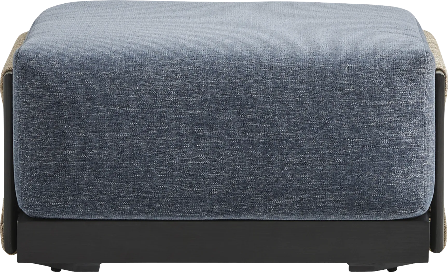 Lanai Black Outdoor Ottoman with Mineral Cushion - Thumbnail - Image 2