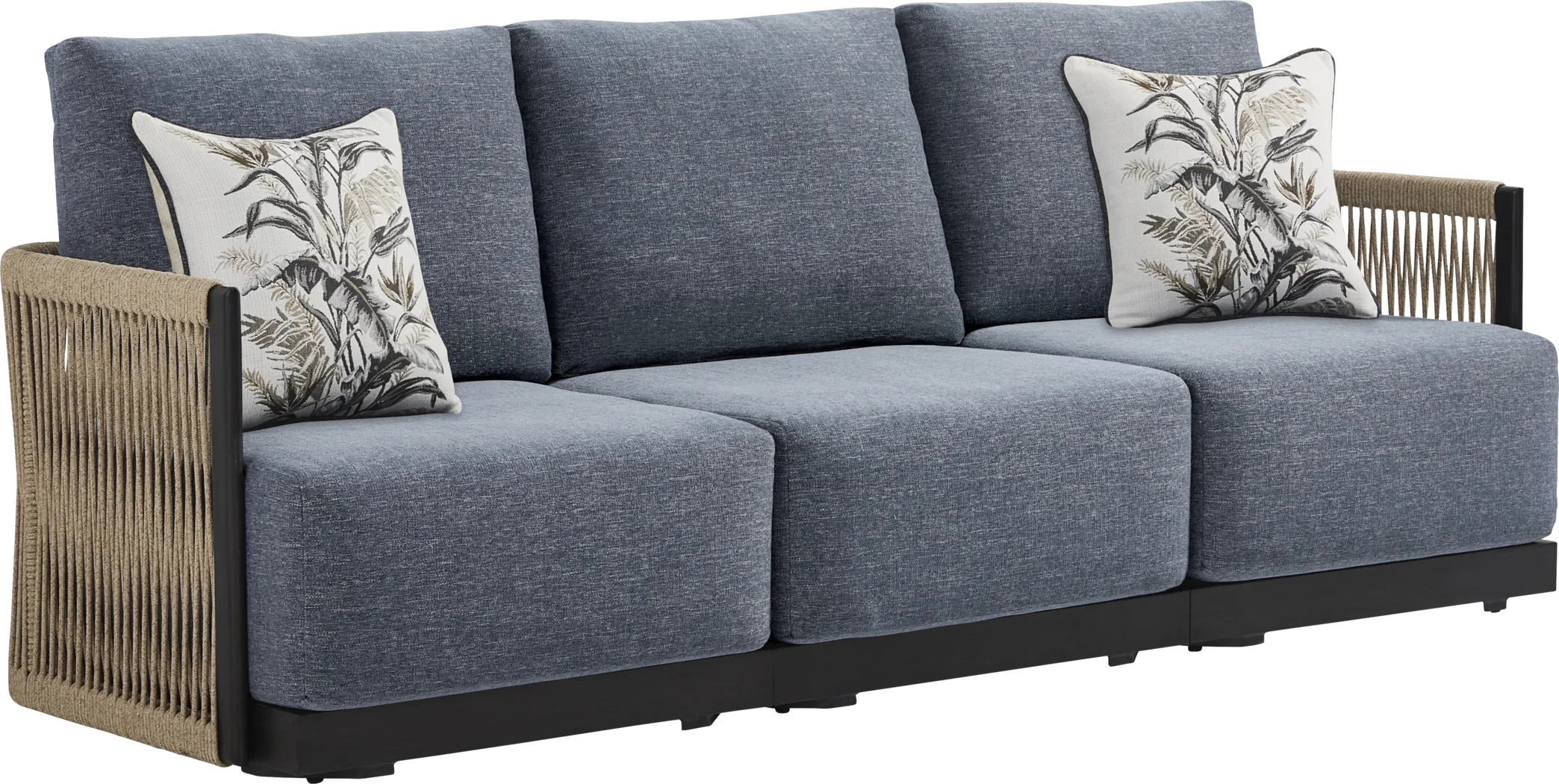Lanai Black Outdoor Sofa with Mineral Cushions - Thumbnail - Image 2