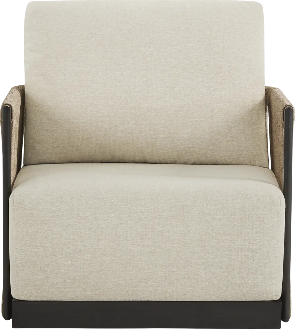 Lanai Black Outdoor Swivel Chair with Cream Cushions - Thumbnail - Image 2