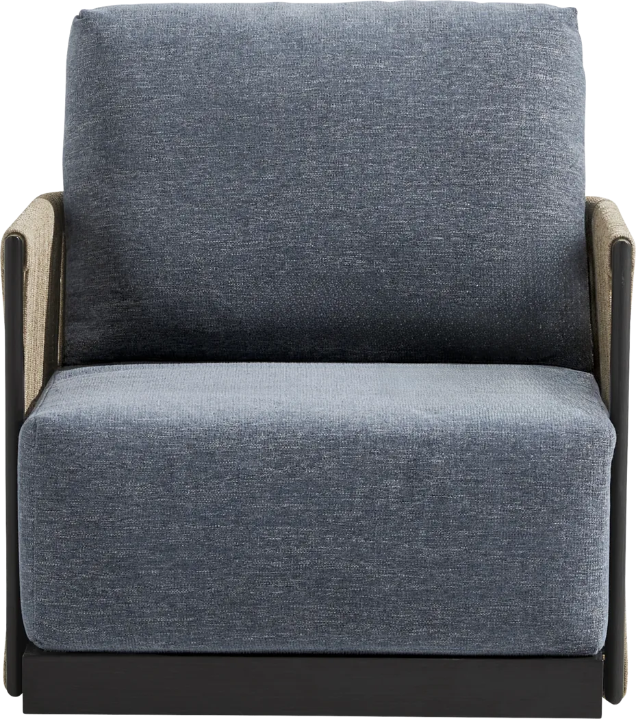 Lanai Black Outdoor Swivel Chair with Mineral Cushions - Thumbnail - Image 2