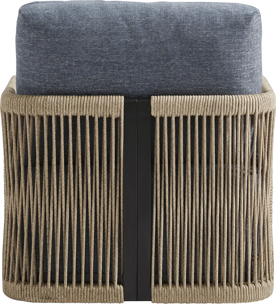 Lanai Black Outdoor Swivel Chair with Mineral Cushions - Thumbnail - Image 3