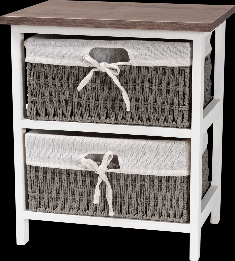Lancashire White 2 Basket Storage Unit - Thumbnail - Image 1