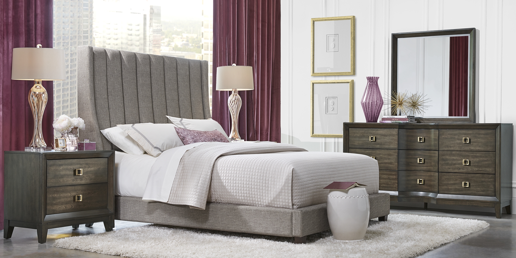 Landmark Court Brown 7 Pc King Upholstered Bedroom - Thumbnail - Image 1