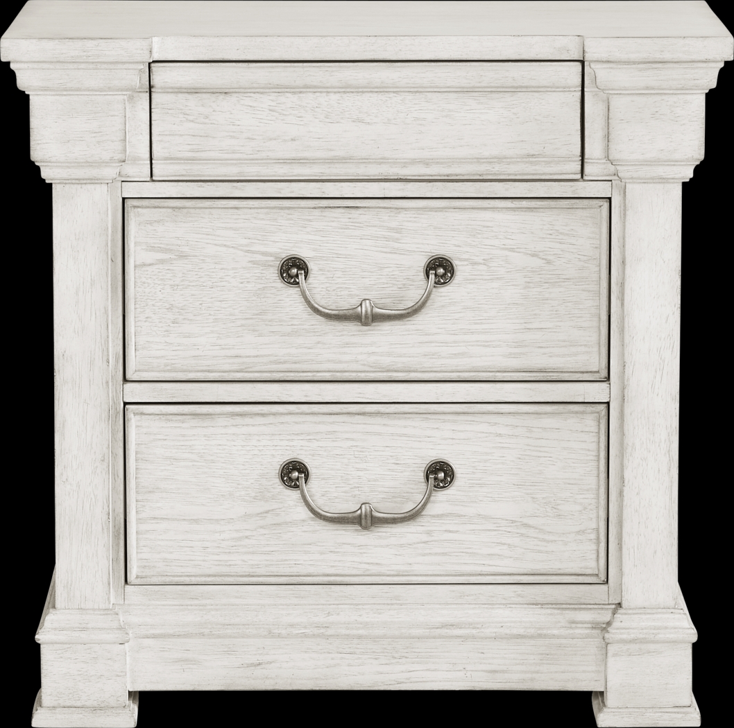 Landon Creek White 3 Drawer Nightstand - Thumbnail - Image 1