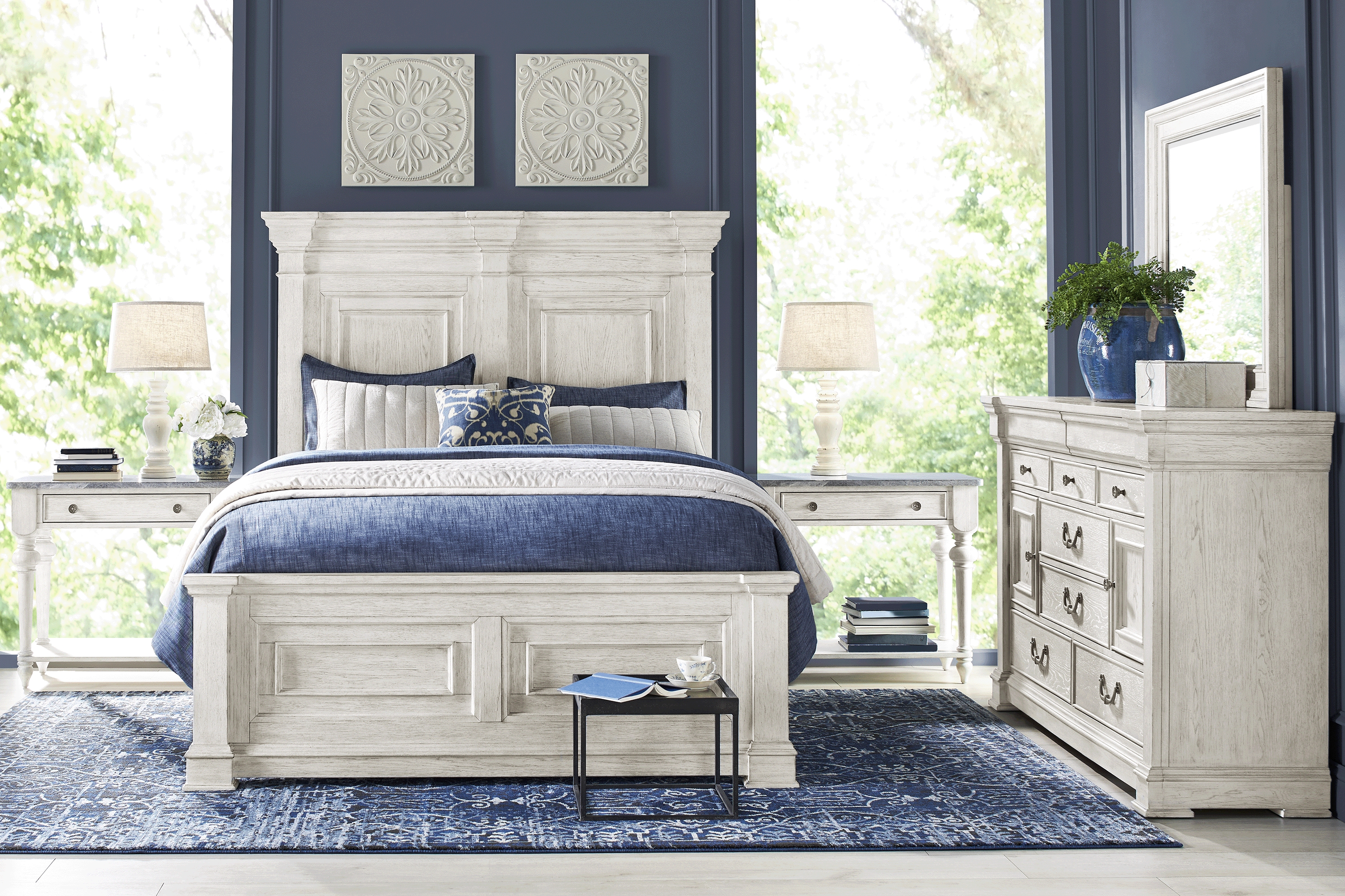 Landon Creek White 7 Pc Queen Panel Bedroom - Thumbnail - Image 1