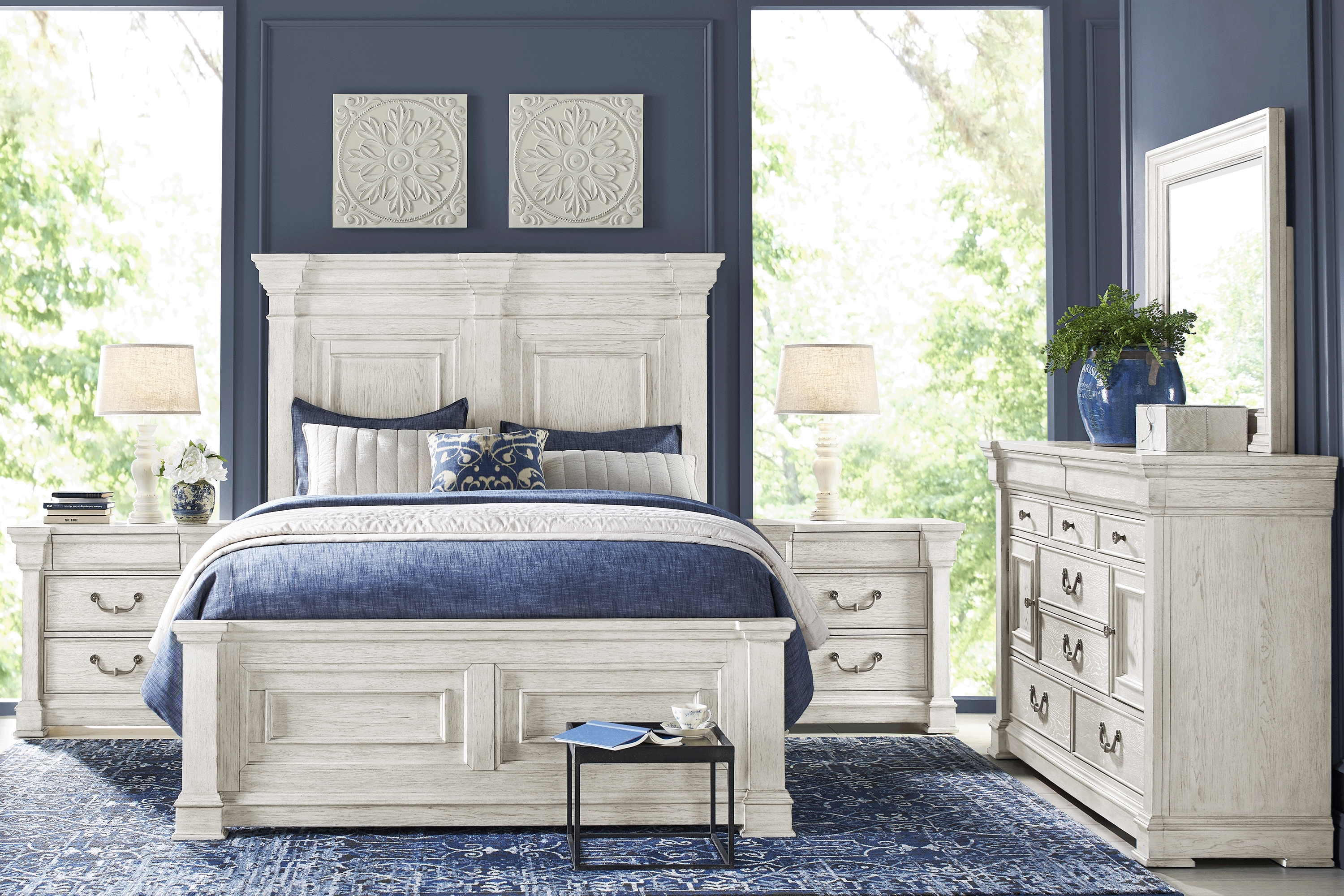 Landon Creek White 7 Pc Queen Panel Bedroom - Thumbnail - Image 1
