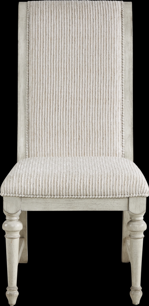 Landon Creek White 5 Pc Round Dining Room with Upholstered Side Chairs - Thumbnail - Image 5