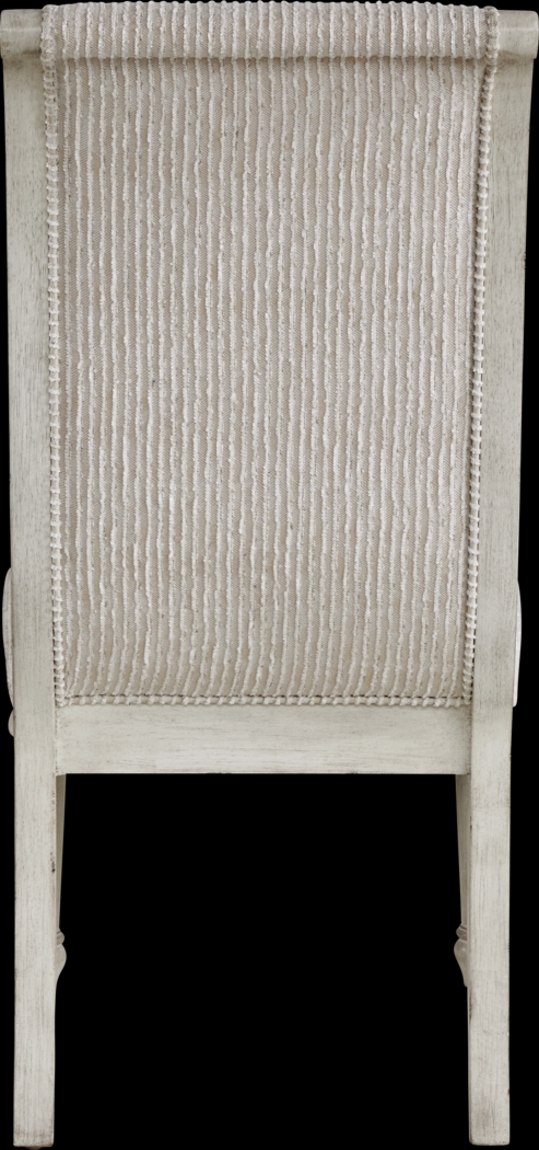 Landon Creek White 5 Pc Round Dining Room with Upholstered Side Chairs - Thumbnail - Image 6