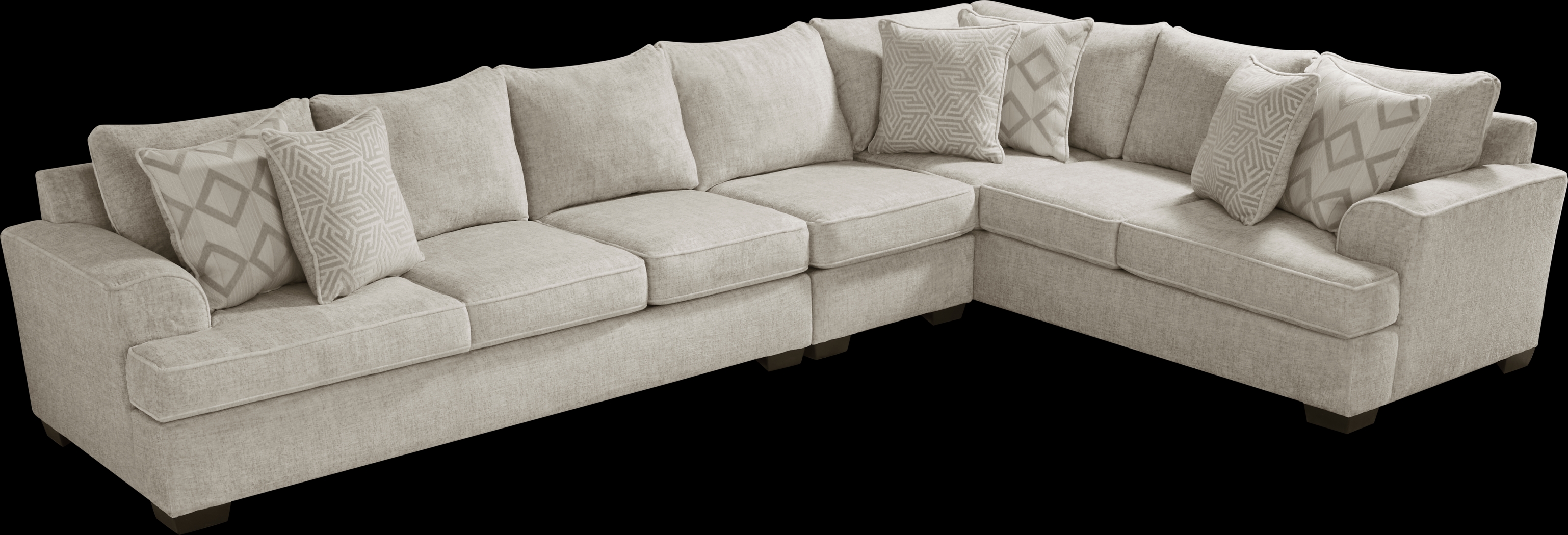 Landon Hills Woven Cream 3 Pc Sectional - Thumbnail - Image 3
