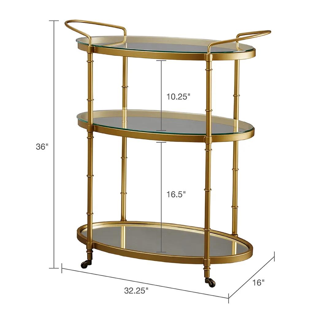 Landrum Gold Bar Cart - Thumbnail - Image 3