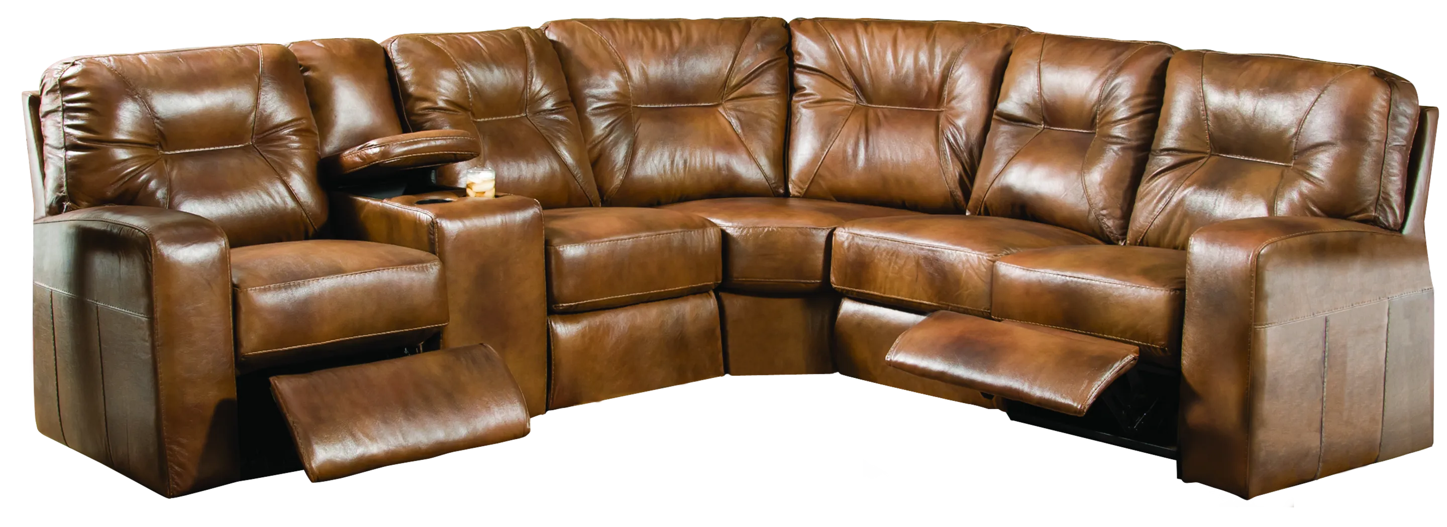 Lane 4 Pc Leather Sectional - Thumbnail - Image 1