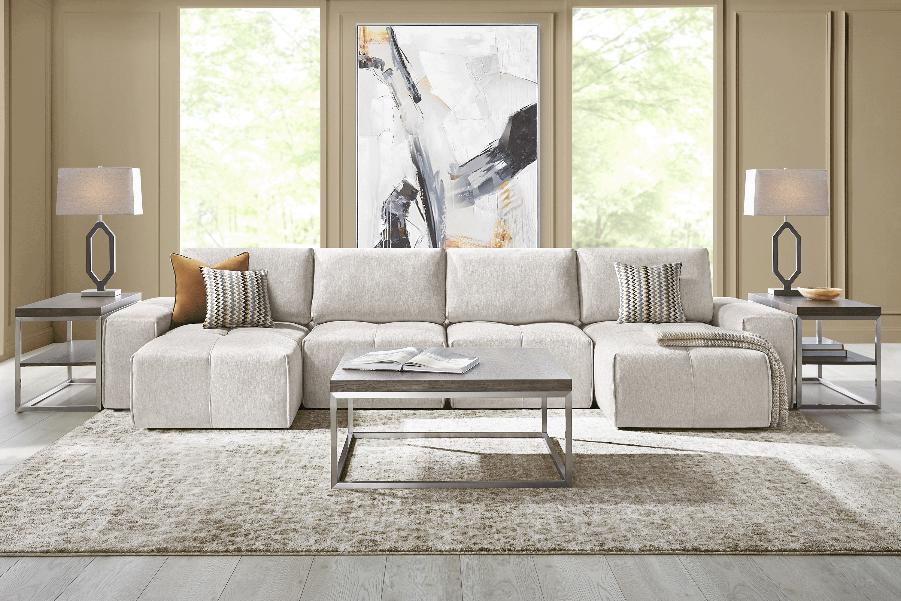 Laney Beige 4 Pc Sectional - Thumbnail - Image 2