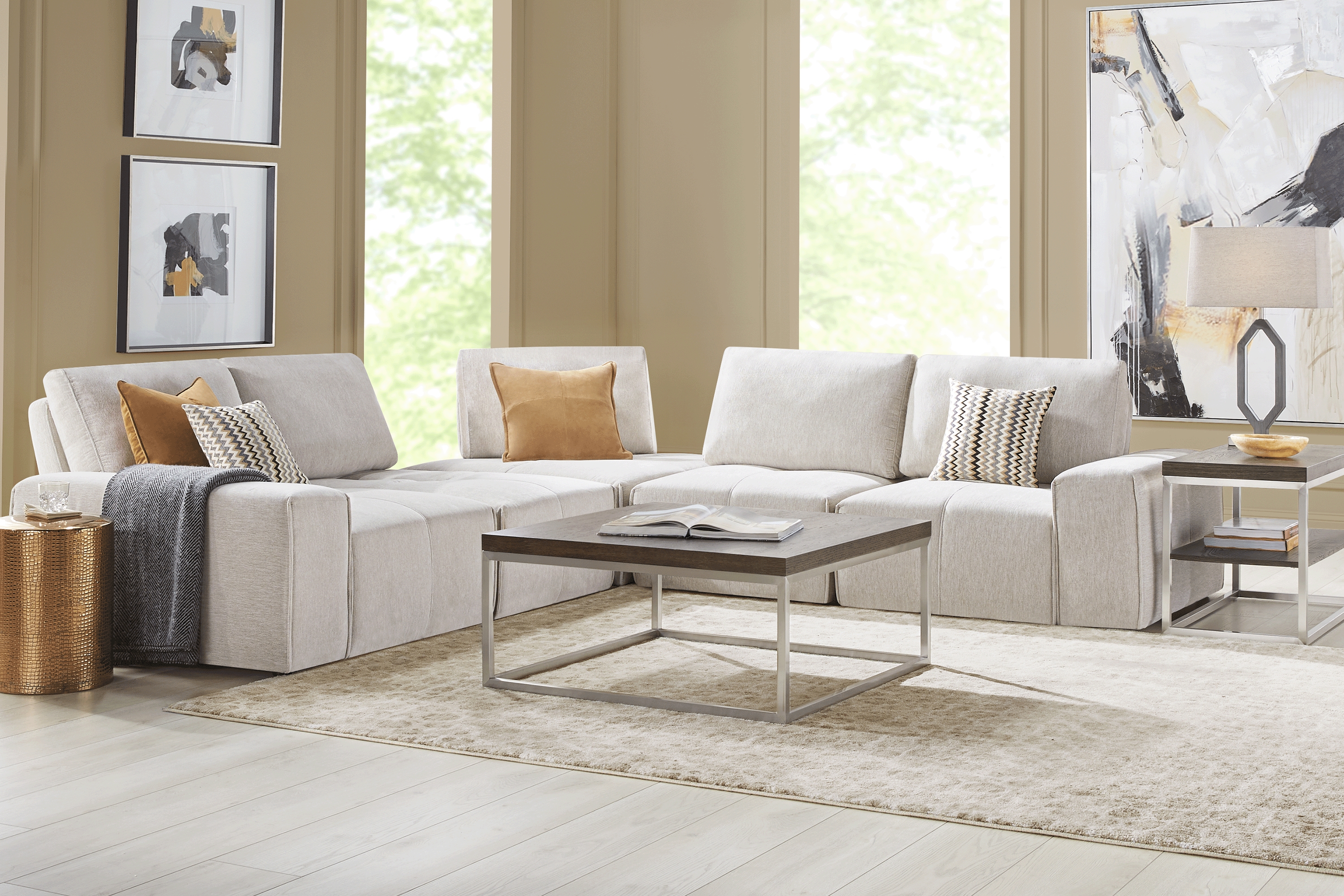 Laney Beige 5 Pc Sectional - Thumbnail - Image 2