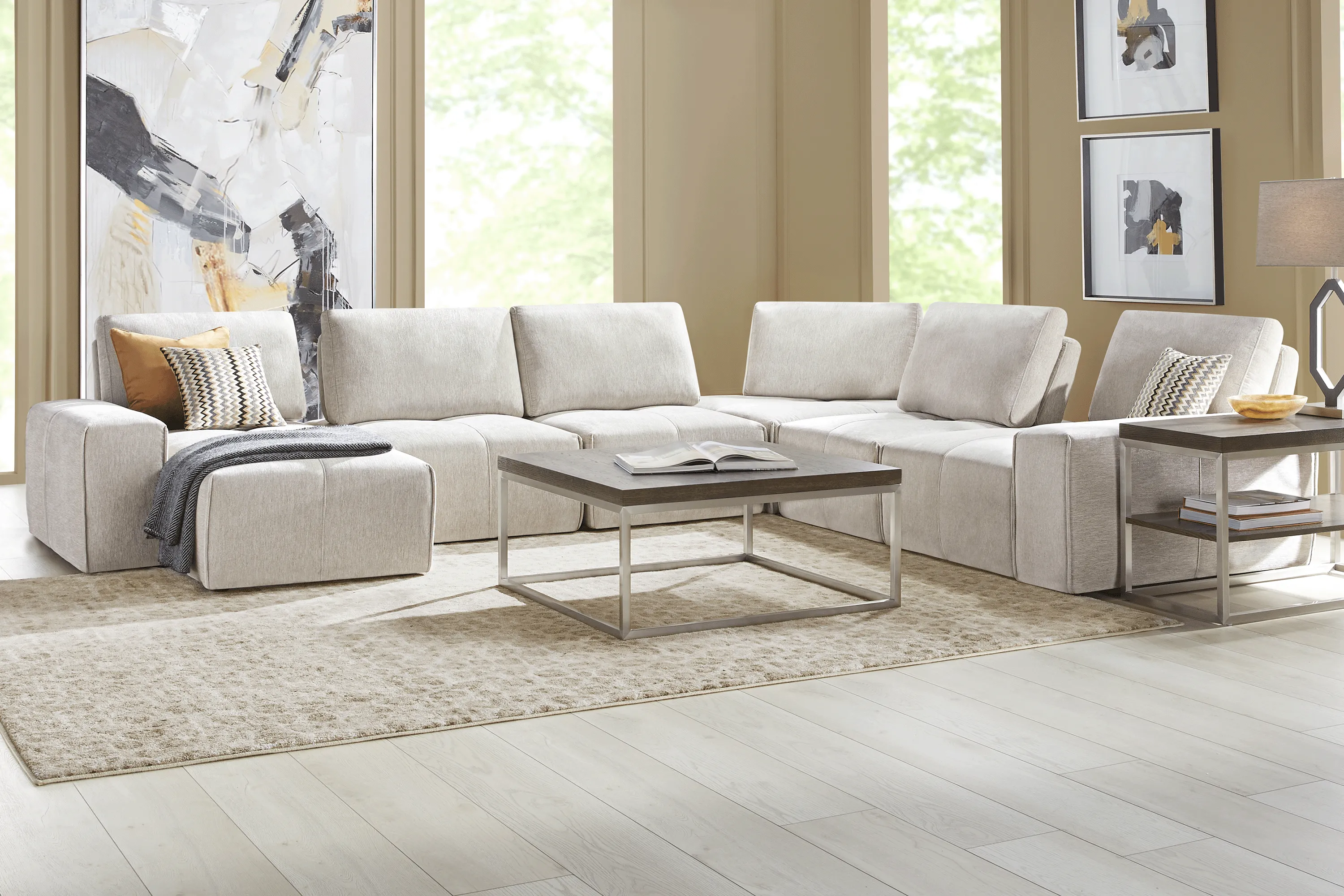 Laney Beige 6 Pc Sectional - Thumbnail - Image 2