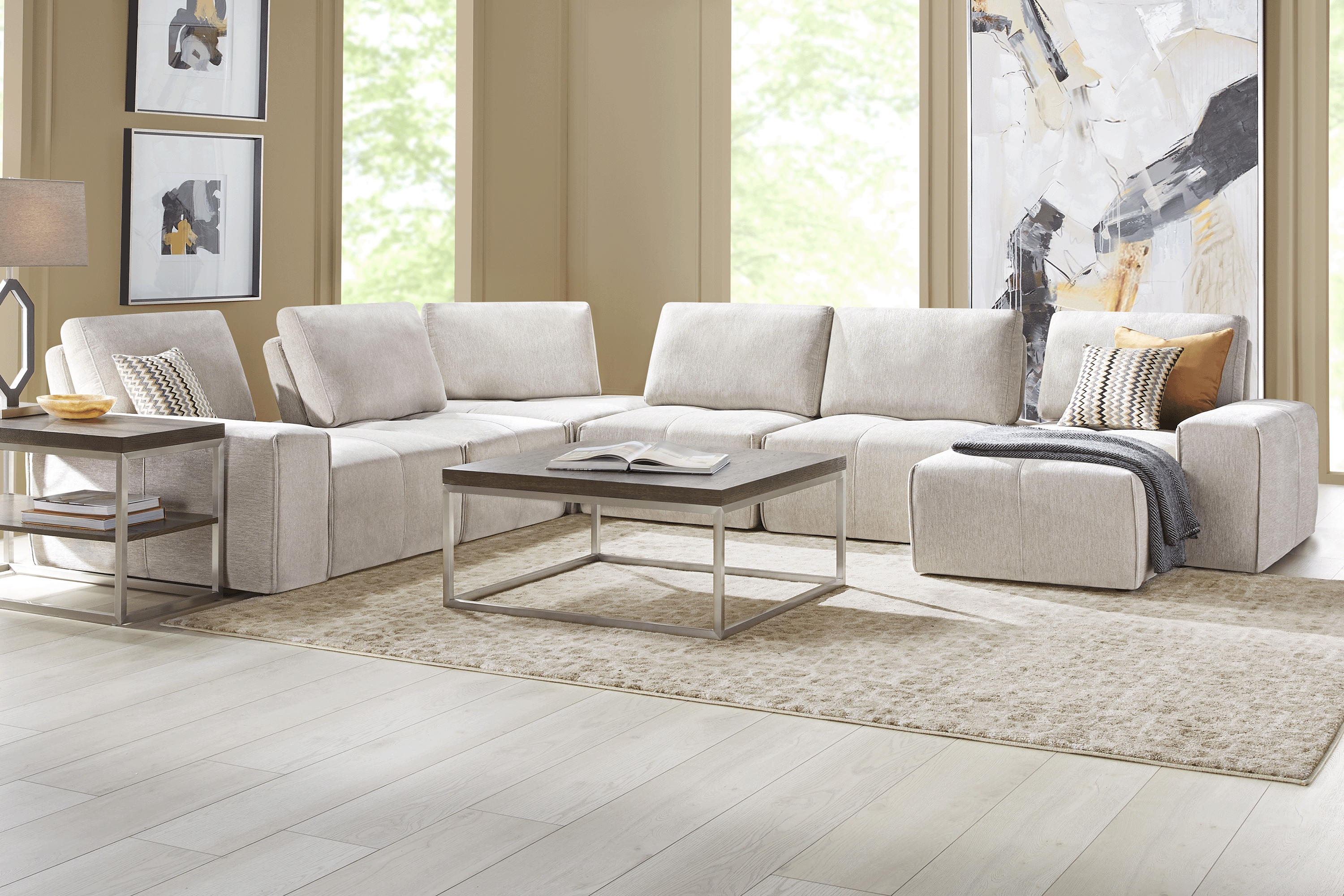 Laney Beige 6 Pc Sectional - Thumbnail - Image 2
