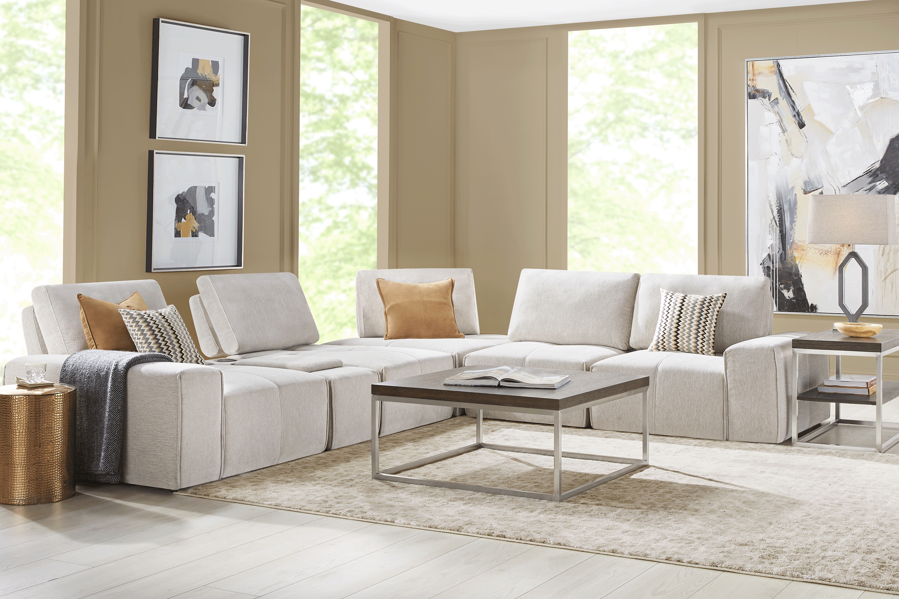Laney Beige 6 Pc Sectional - Thumbnail - Image 2