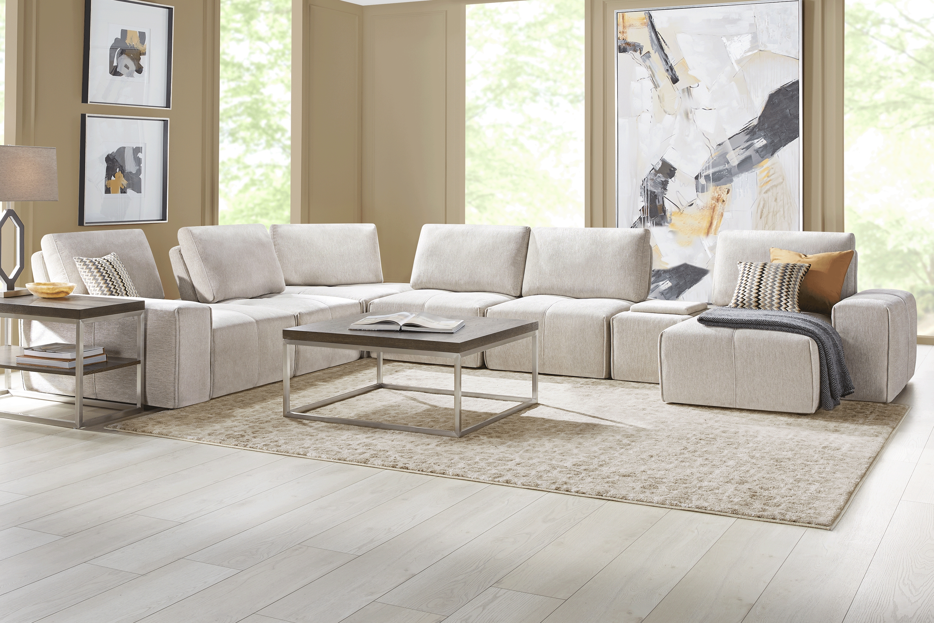 Laney Beige 7 Pc Sectional - Thumbnail - Image 2