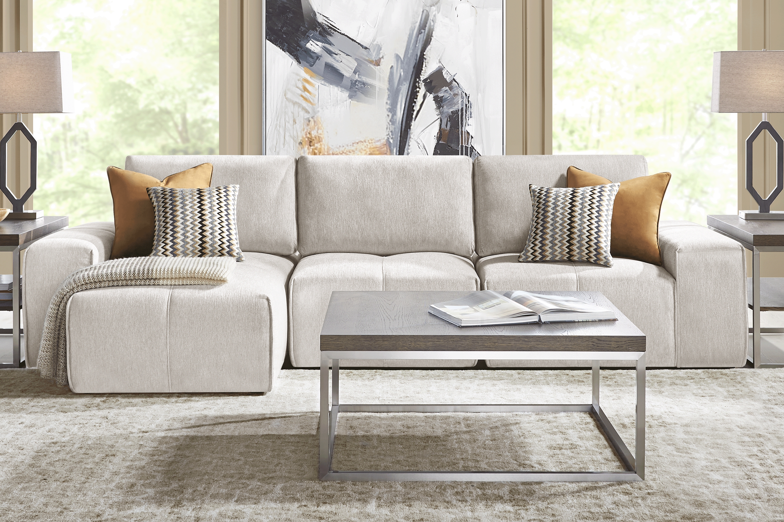 Laney Beige 3 Pc Sectional - Thumbnail - Image 2