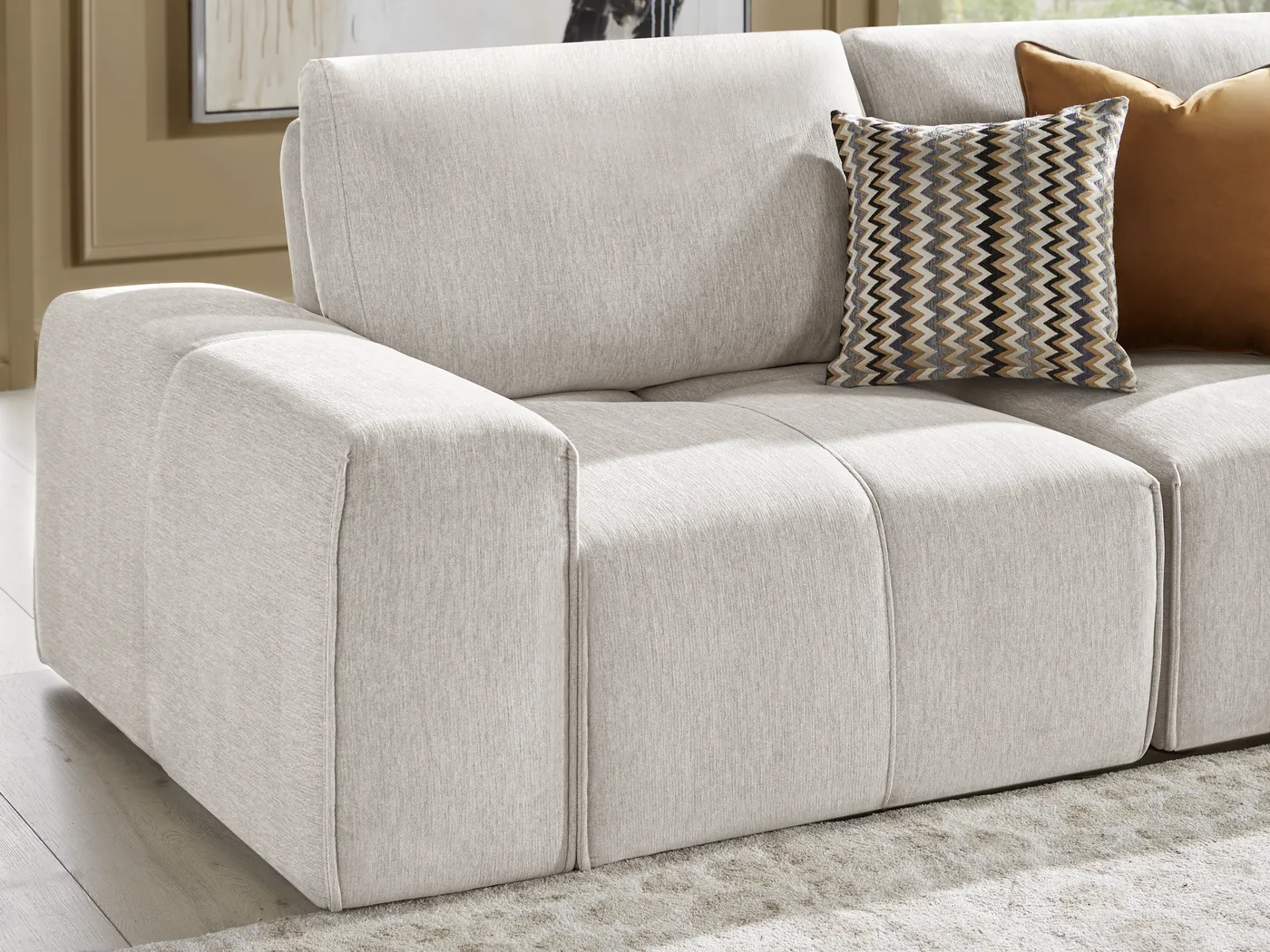 Laney Beige 6 Pc Sectional Living Room - Thumbnail - Image 5