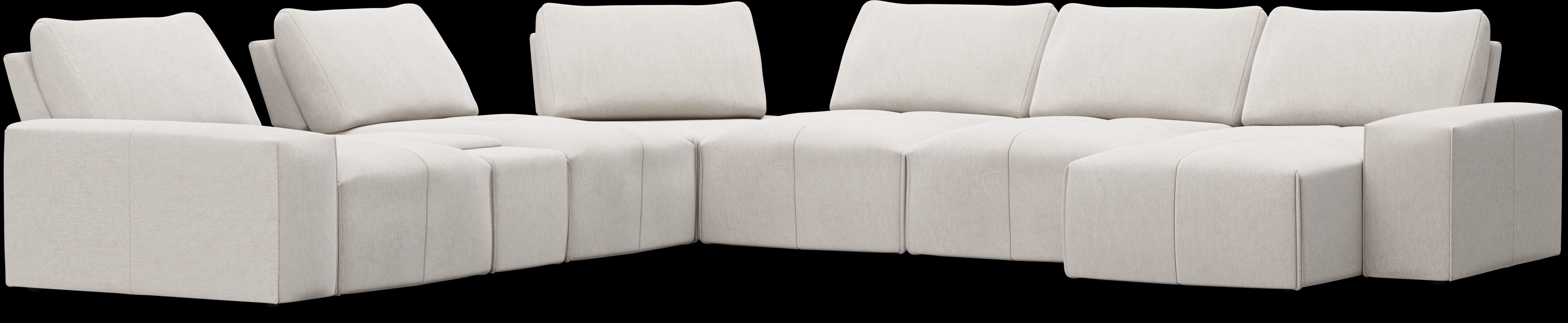 Laney Beige 7 Pc Sectional - Thumbnail - Image 1