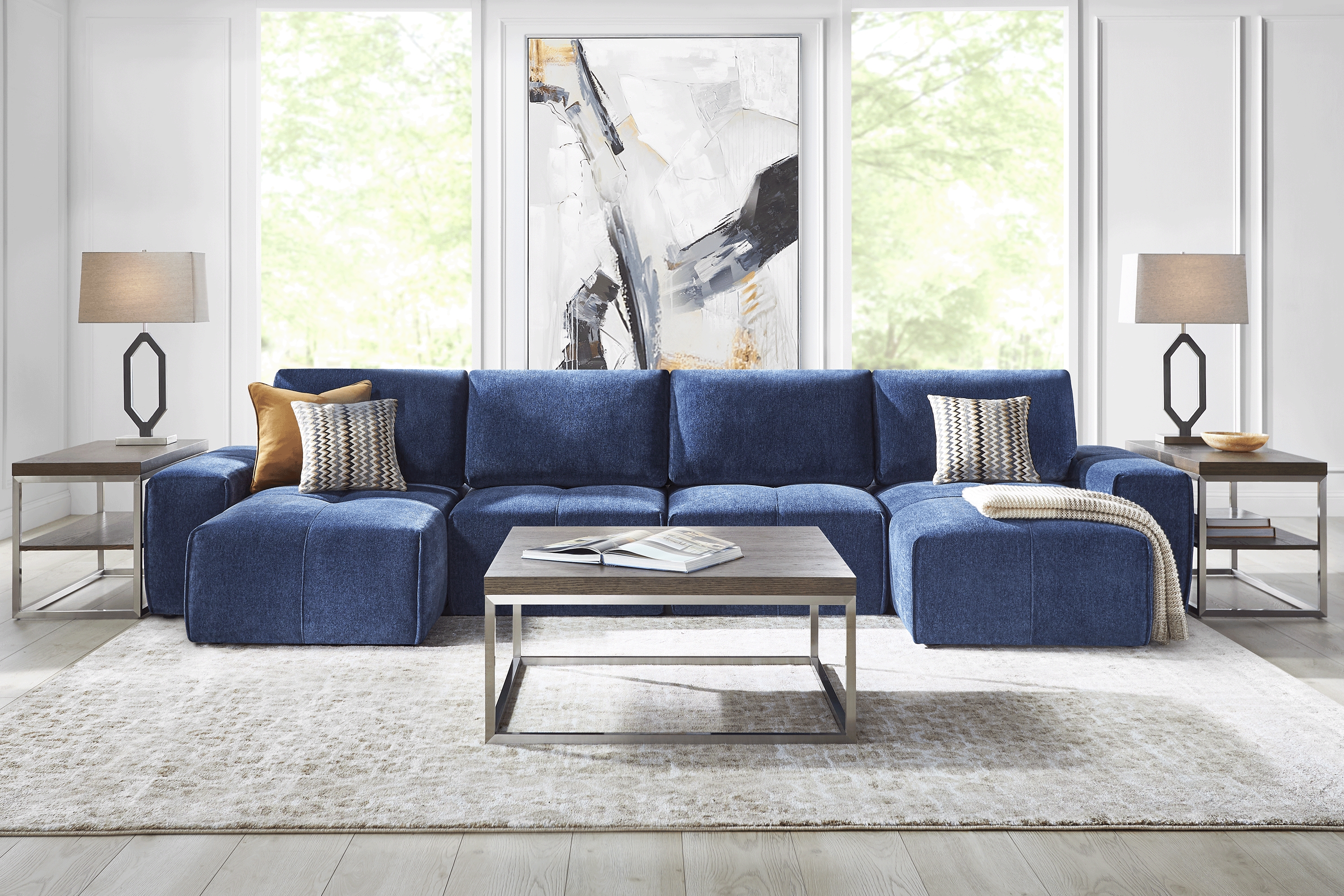 Laney Blue 4 Pc Sectional - Thumbnail - Image 2