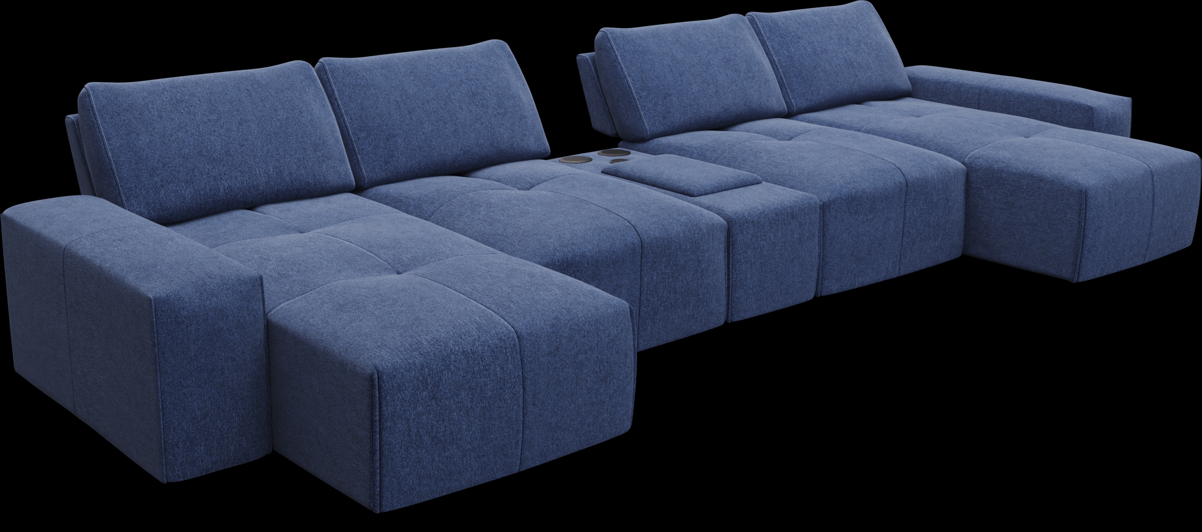 Laney Blue 5 Pc Sectional - Thumbnail - Image 4
