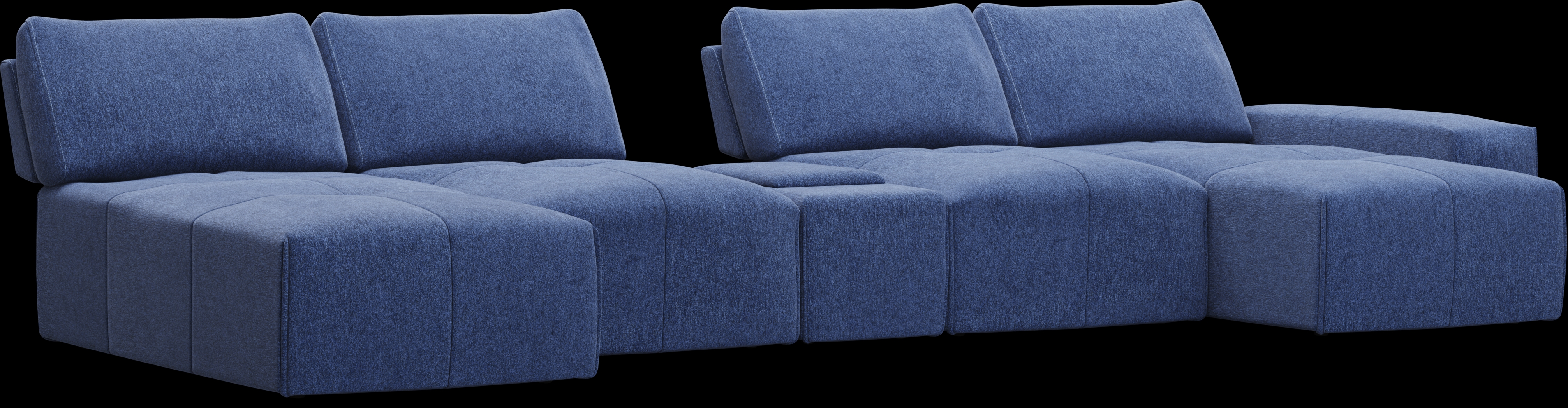 Laney Blue 5 Pc Sectional - Thumbnail - Image 1