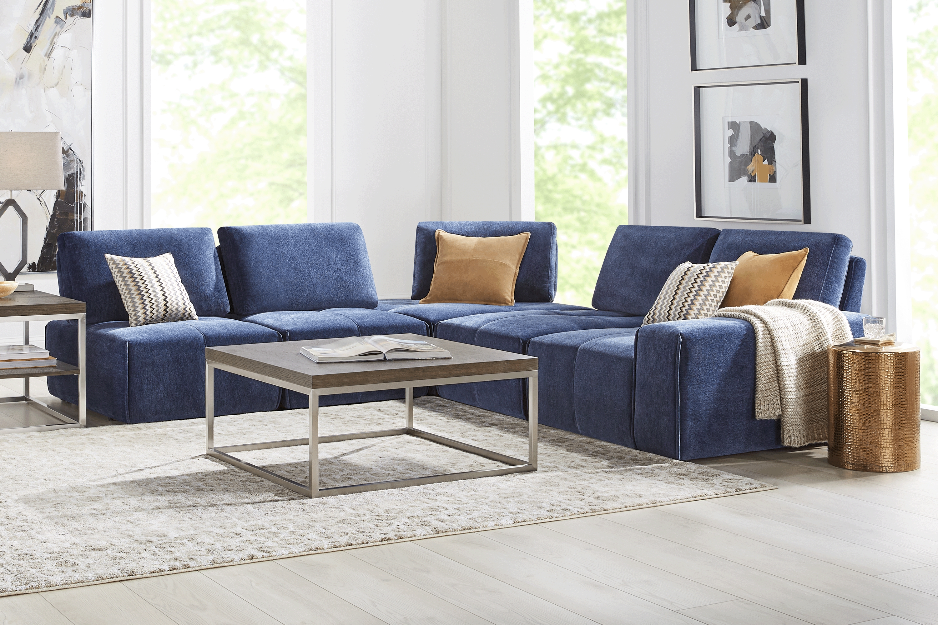 Laney Blue 5 Pc Sectional - Thumbnail - Image 2