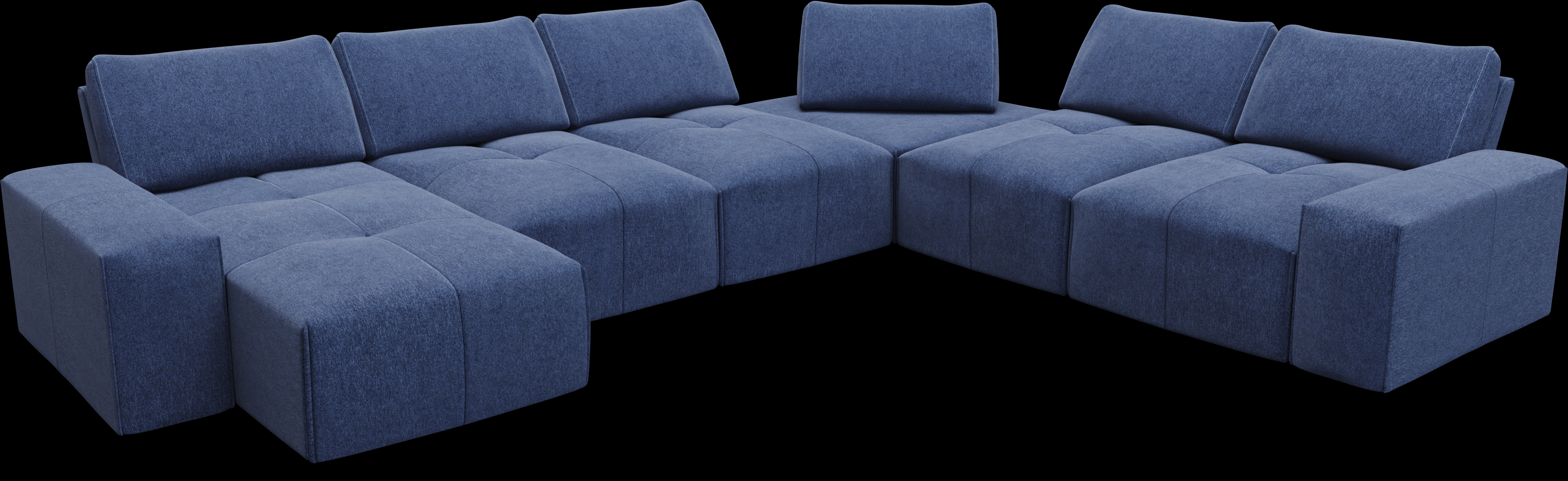 Laney Blue 6 Pc Sectional - Thumbnail - Image 4