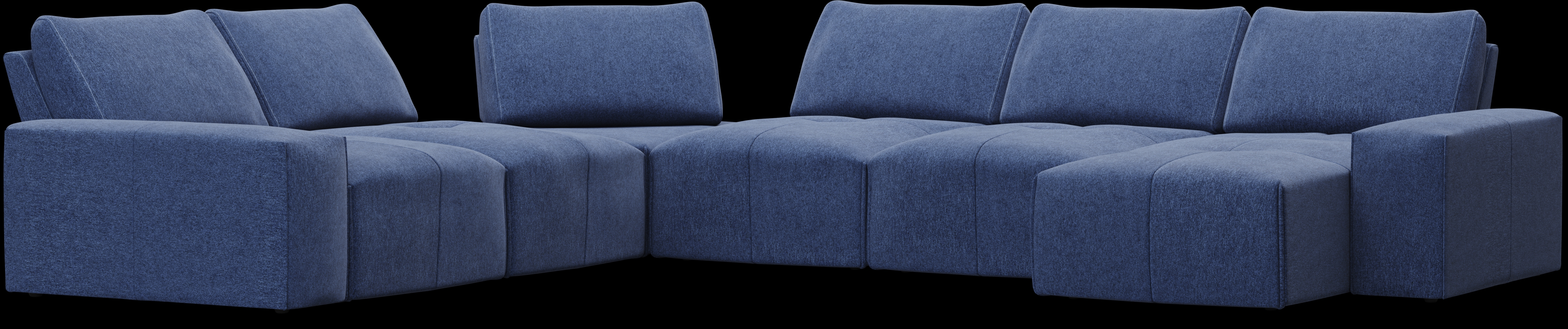 Laney Blue 6 Pc Sectional - Thumbnail - Image 1
