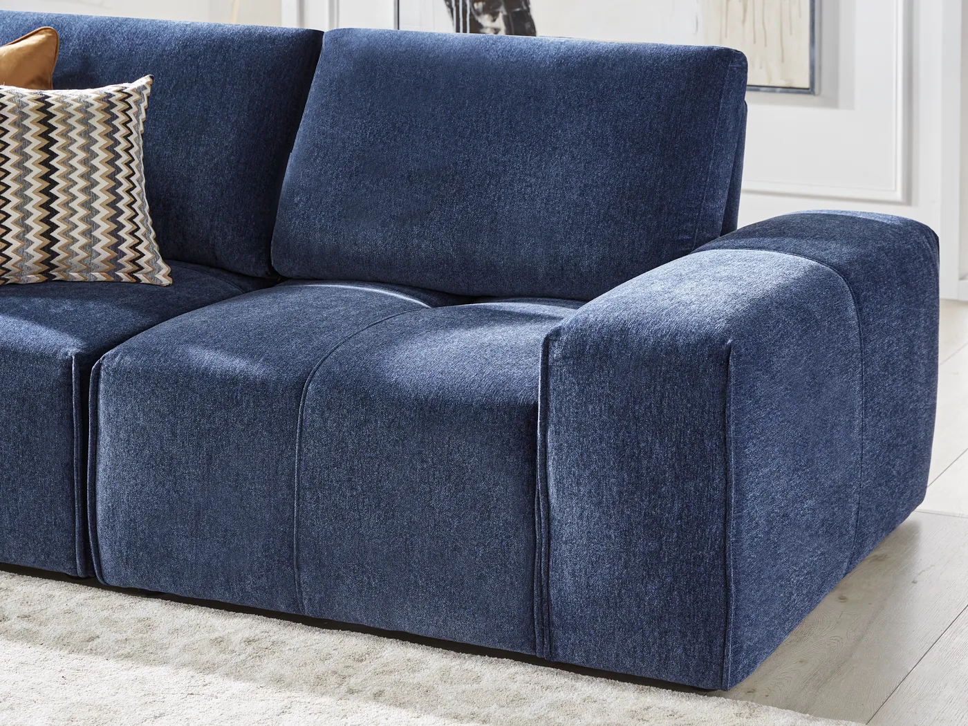 Laney Blue 7 Pc Sectional - Image 10