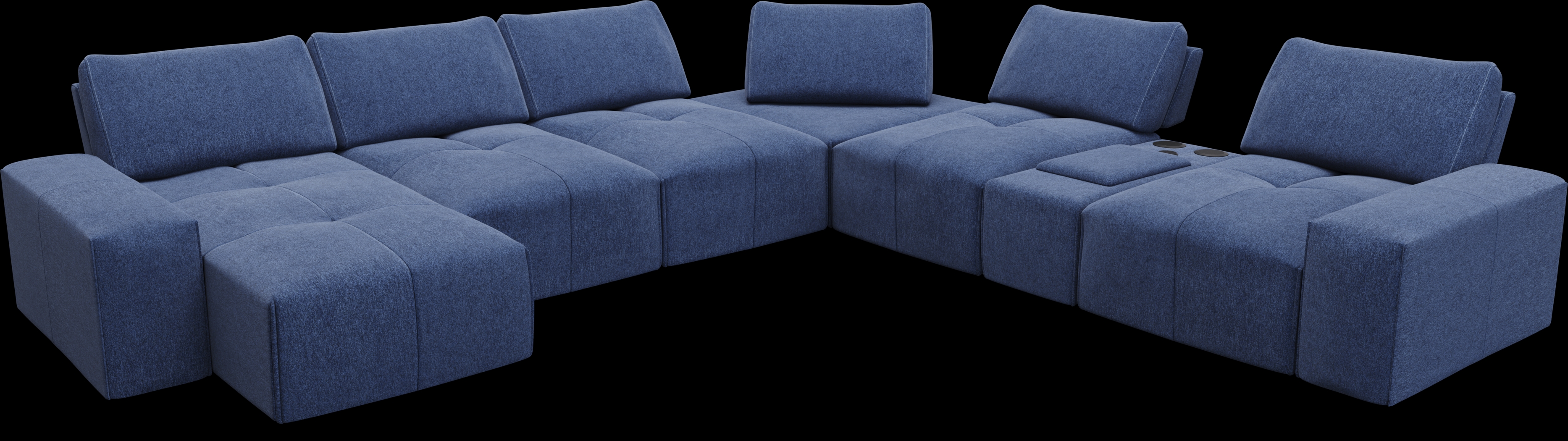Laney Blue 7 Pc Sectional - Thumbnail - Image 4