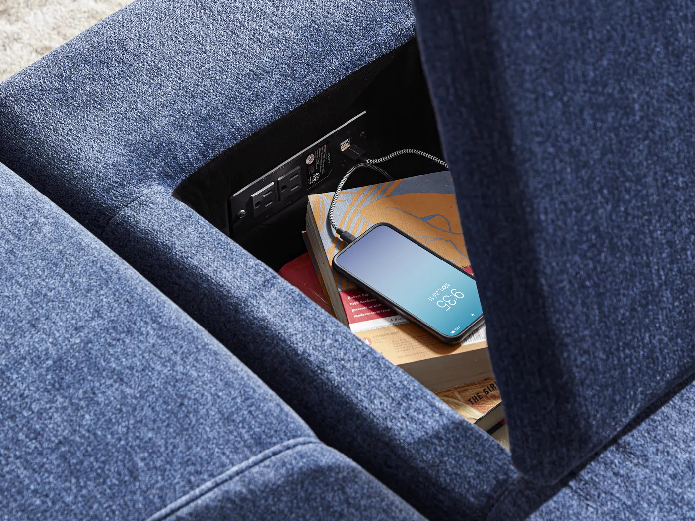 Laney Blue 7 Pc Sectional - Image 7