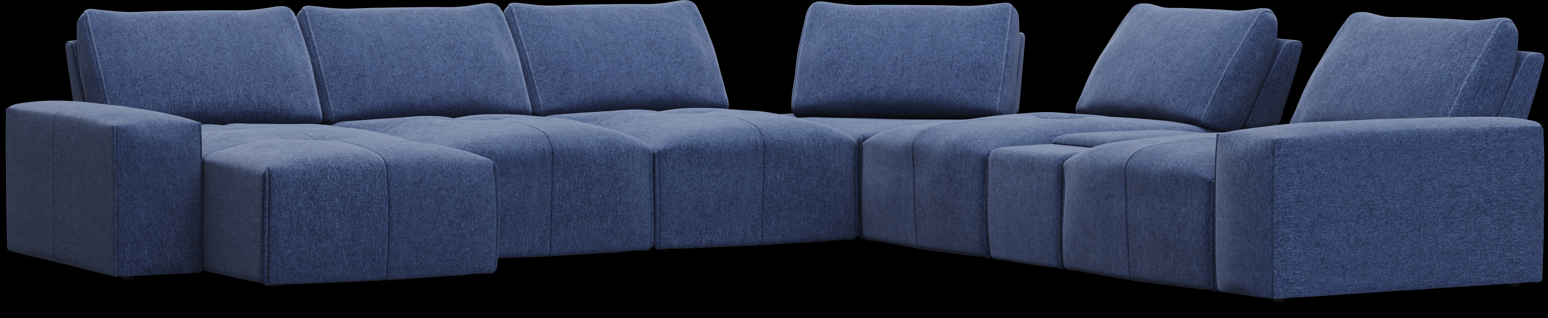 Laney Blue 7 Pc Sectional - Thumbnail - Image 1