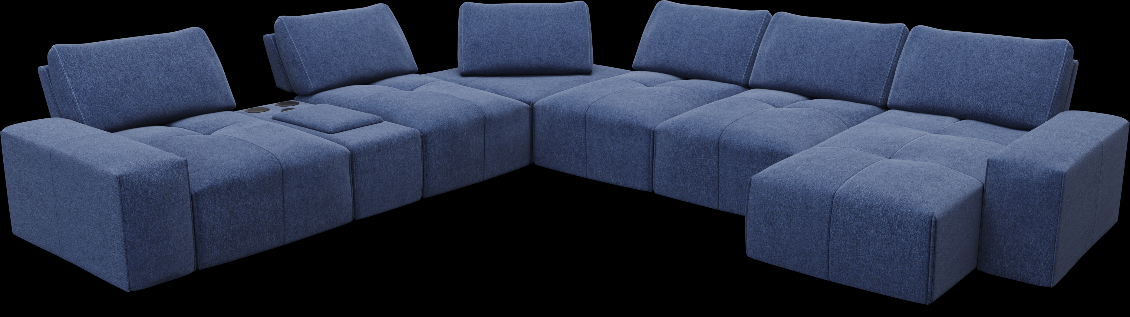Laney Blue 7 Pc Sectional - Thumbnail - Image 4