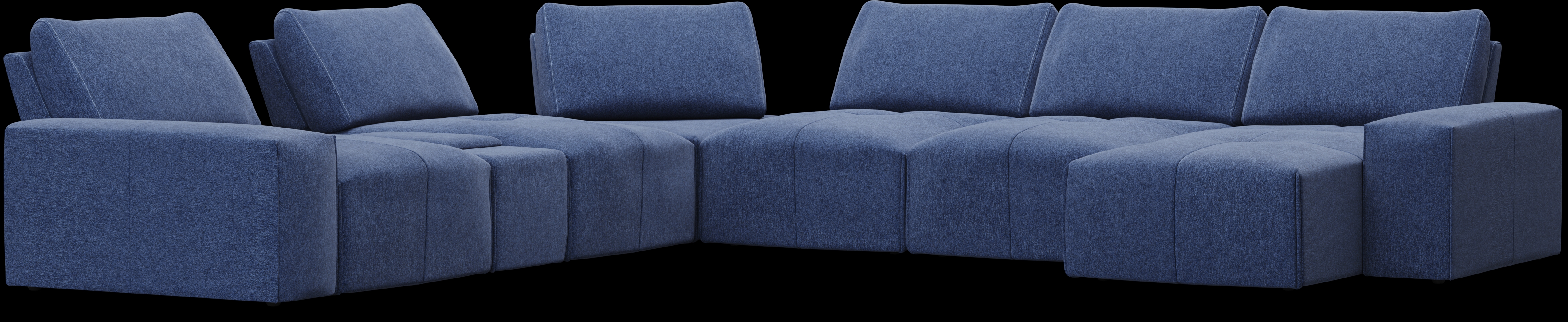 Laney Blue 7 Pc Sectional - Thumbnail - Image 1