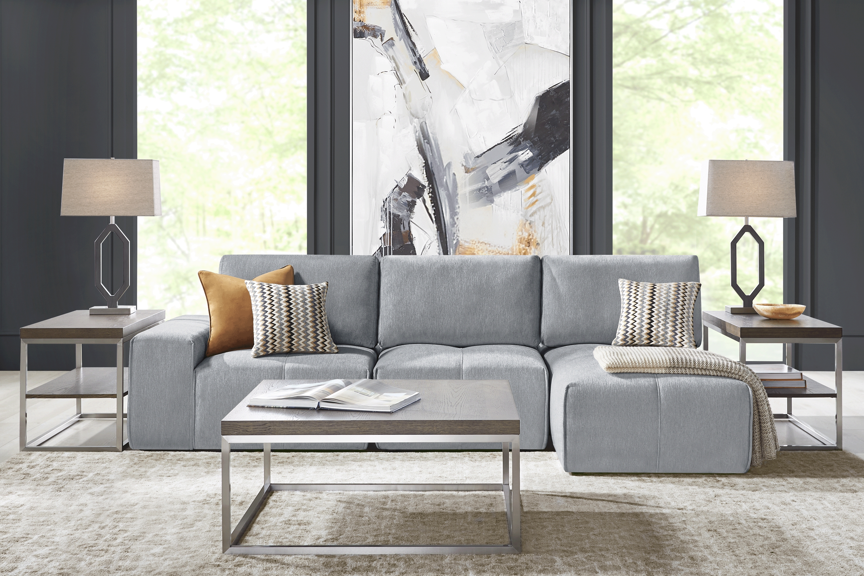 Laney Gray 3 Pc Sectional - Thumbnail - Image 2