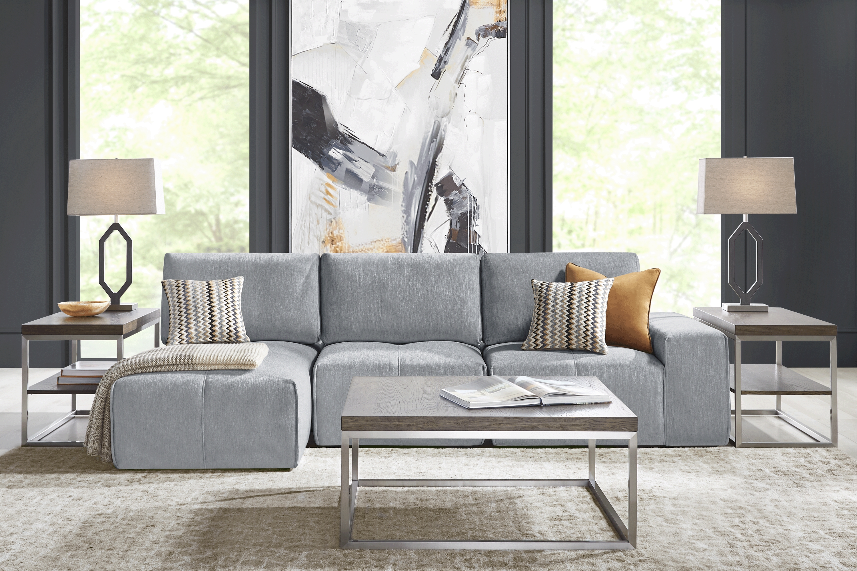 Laney Gray 3 Pc Sectional - Thumbnail - Image 2
