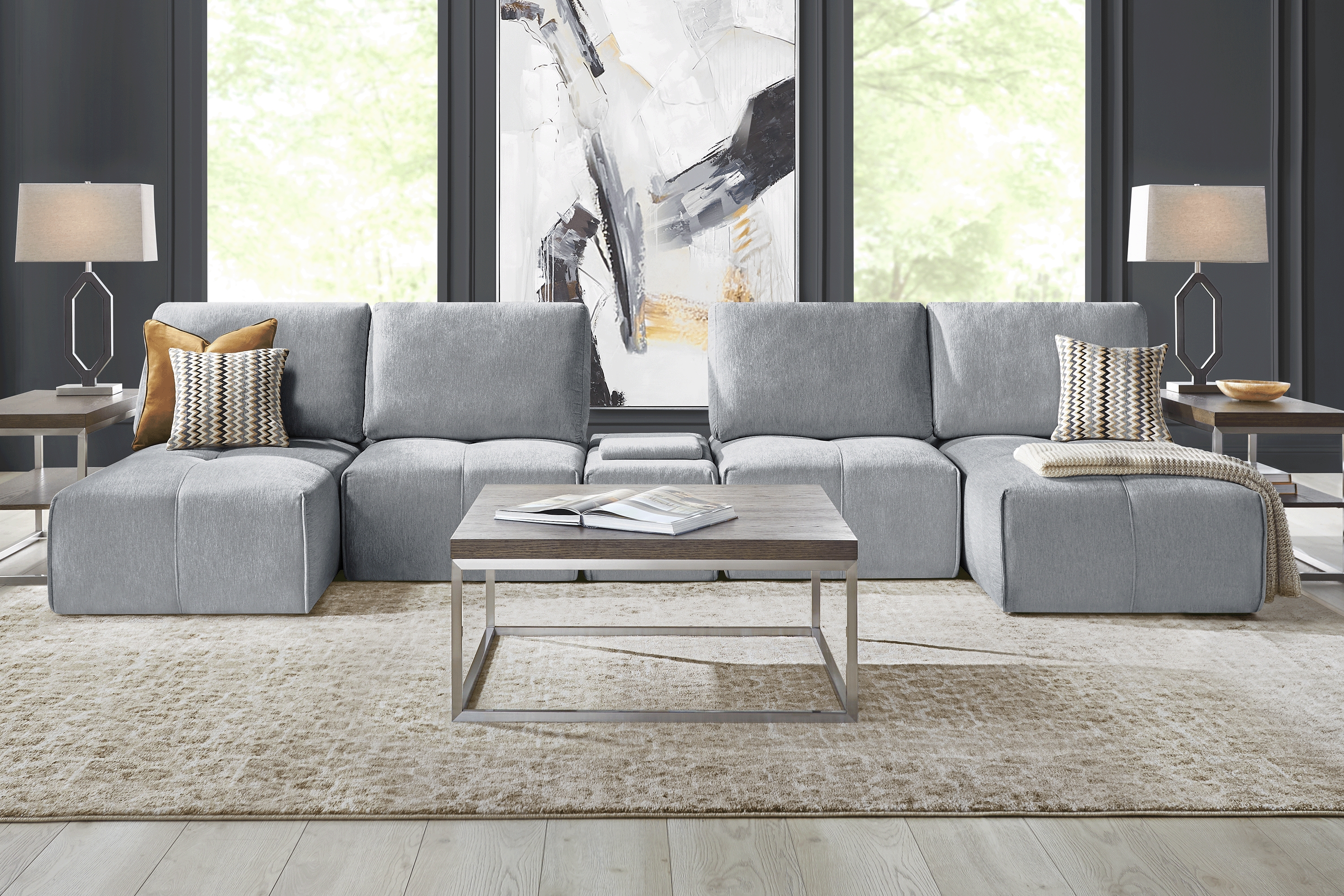 Laney Gray 5 Pc Sectional - Thumbnail - Image 1